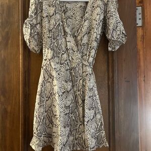 Snakeskin Print Wrap Dress